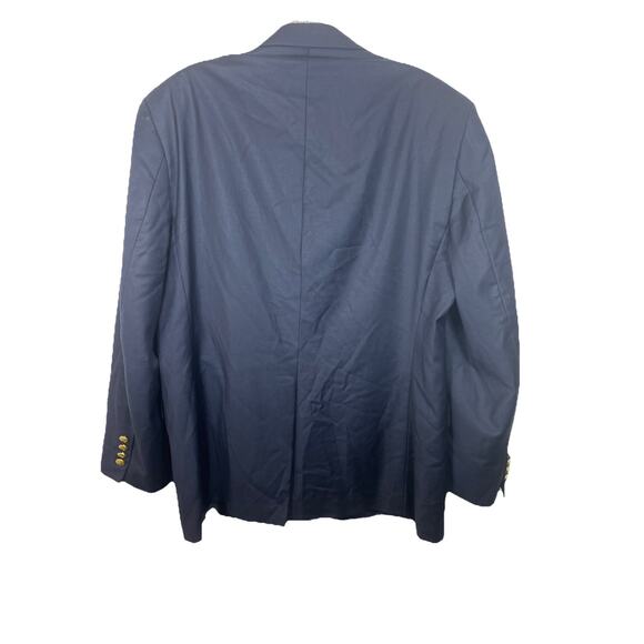 Lauren Ralph Lauren Blazer Mens 44 Short Navy Blue Wool Gold Buttons Two Button - Picture 9 of 14